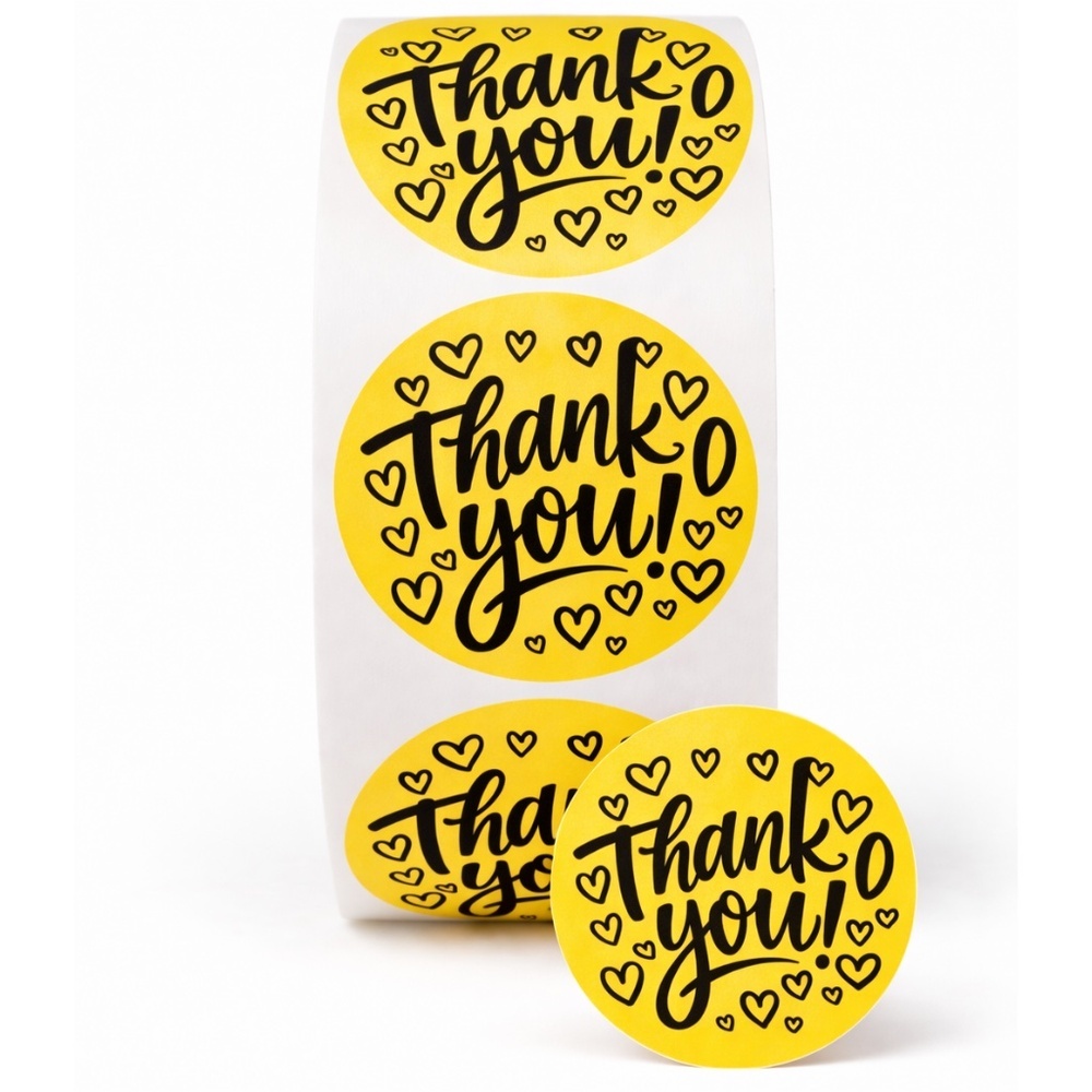 100 Thank You Stickers 2 Inch Round Small Business Packaging - Picture 3 of 11